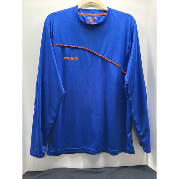 Reusch Mens MMS Cool Padded Goalkeeper Jersey Blue/Orange Long Sleeve - Picture 1 of 8